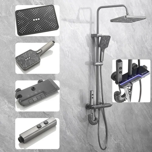 Classic Brass Bathroom Shower Set wall mounted polished finish