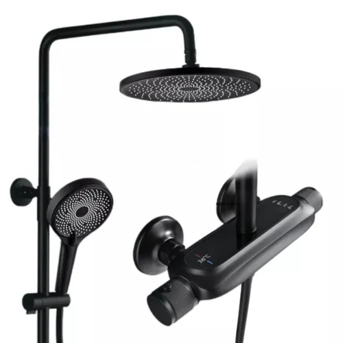 NextGen Matte Black Thermostatic Shower Set