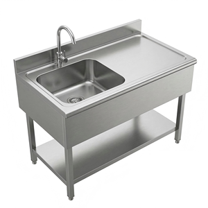 Wholesale Price 201 Single Bowl Freestanding Undershelf Kitchen Stainless Steel Sink