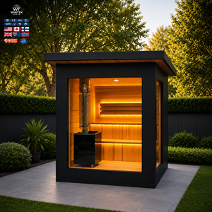 Outdoor Infrared Steam Cedar Sauna Room with Integrated Shower