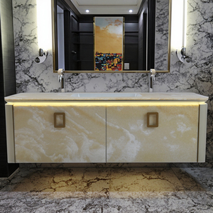 Modern Luxury Marble Bathroom Vanities LED Strip Light