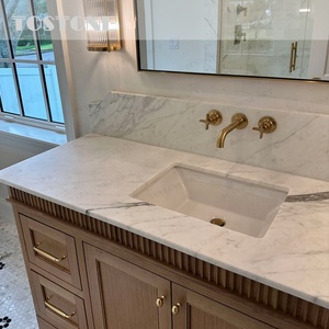 Tostone Natural Carrara Marble Bathroom Vanity