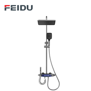 FEIDU Thermostatic Gun Gray Digital Piano Button Shower System