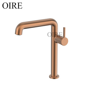 Single-Handle Deck Mounted Cold and Hot Water Mixer Tap Brass Brushed Rose Gold
