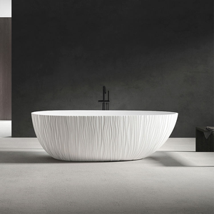 Heavy Duty Artificial Stone Bathtub Resin Freestanding Tub Anti Bacterial