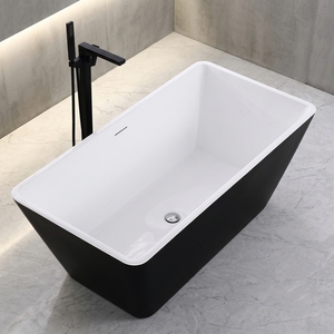 CUPC Certified FREE STAND BATH TUB Acrylic FRP Reinforced Black Stacked Acrylic