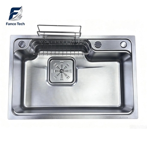 One-piece Stamped SUS304 Brushed Stainless Steel Japanese Style Workstation