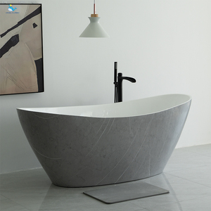 Kinglauren High-end Universal Bathtub Gray Marble Solid Surface