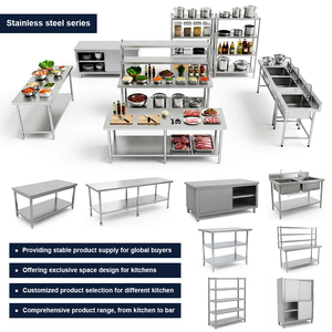 Factory Customized One-stop Stainless Steel Worktable Set Commercial Equipment