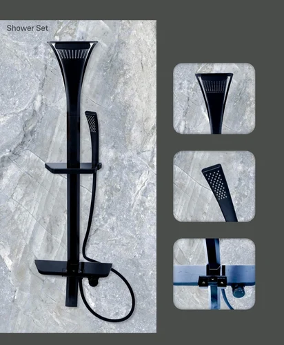 Full Brass Wall Mounted Straight Arm Shower Set